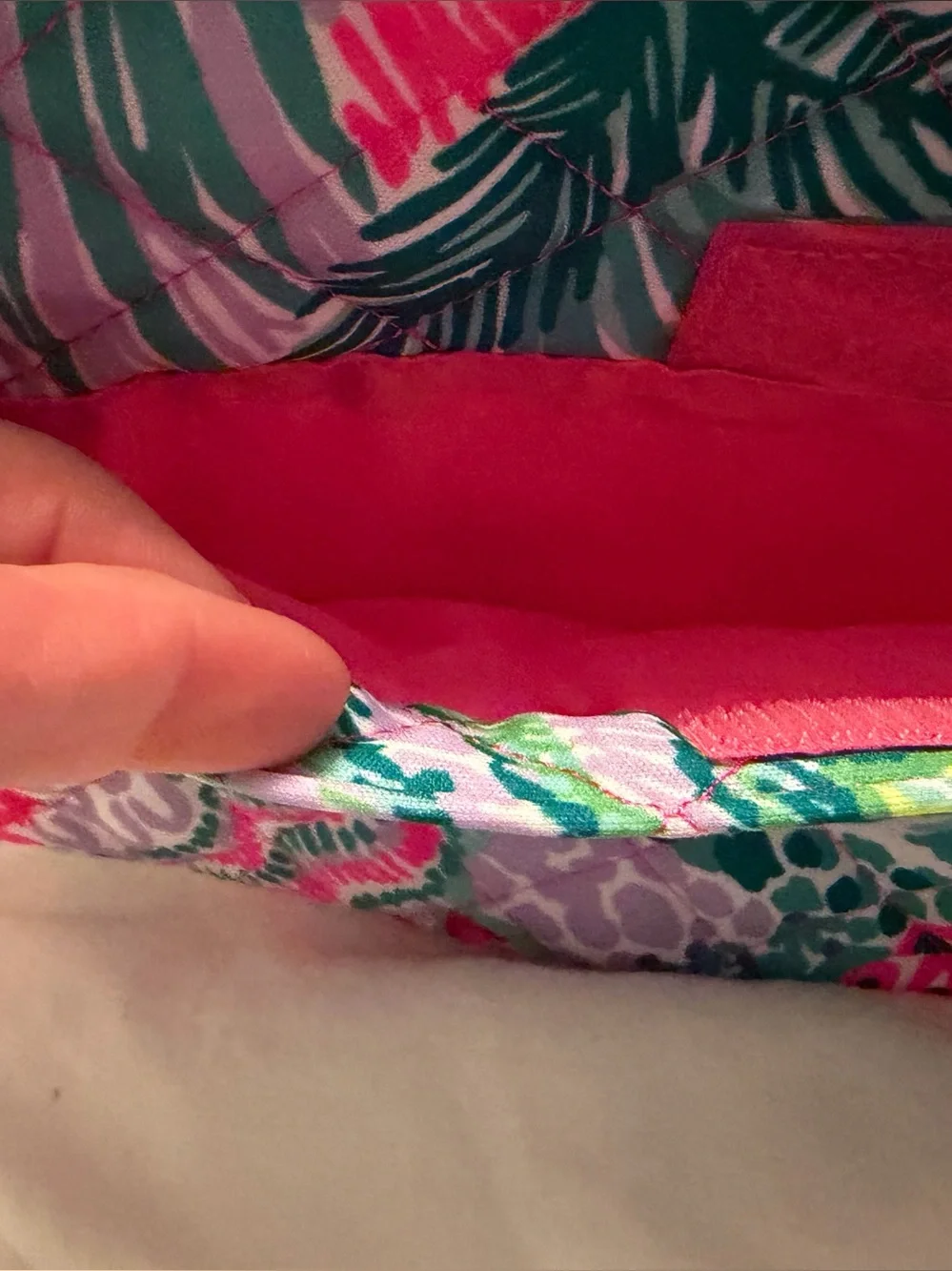 Lilly Pulitzer Teal Pink Multi Floral Cosmetic Pouch
